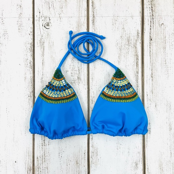 Victoria's Secret Other - Victoria’s Secret Bead Embellished Triangle Bikini Swimsuit Top Medium
